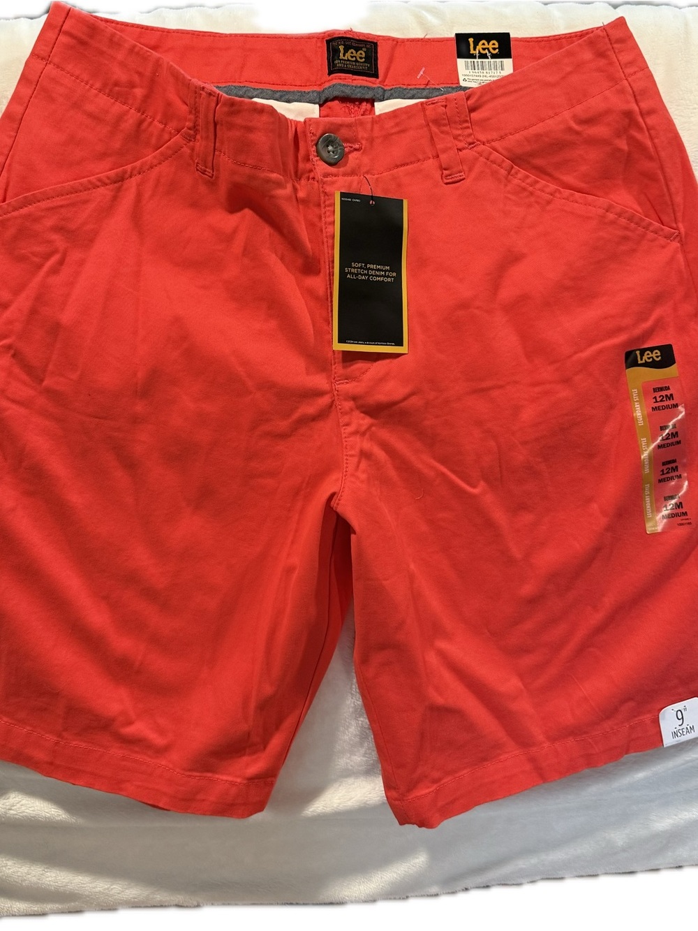 Lee Women’s Sunset Red Bright (Coral)Flat Front Shorts
